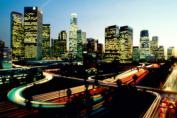 USLAX - Los Angeles - Downtown Skyline at Night with Freeways - Michelle & Tom Grimm.jpg